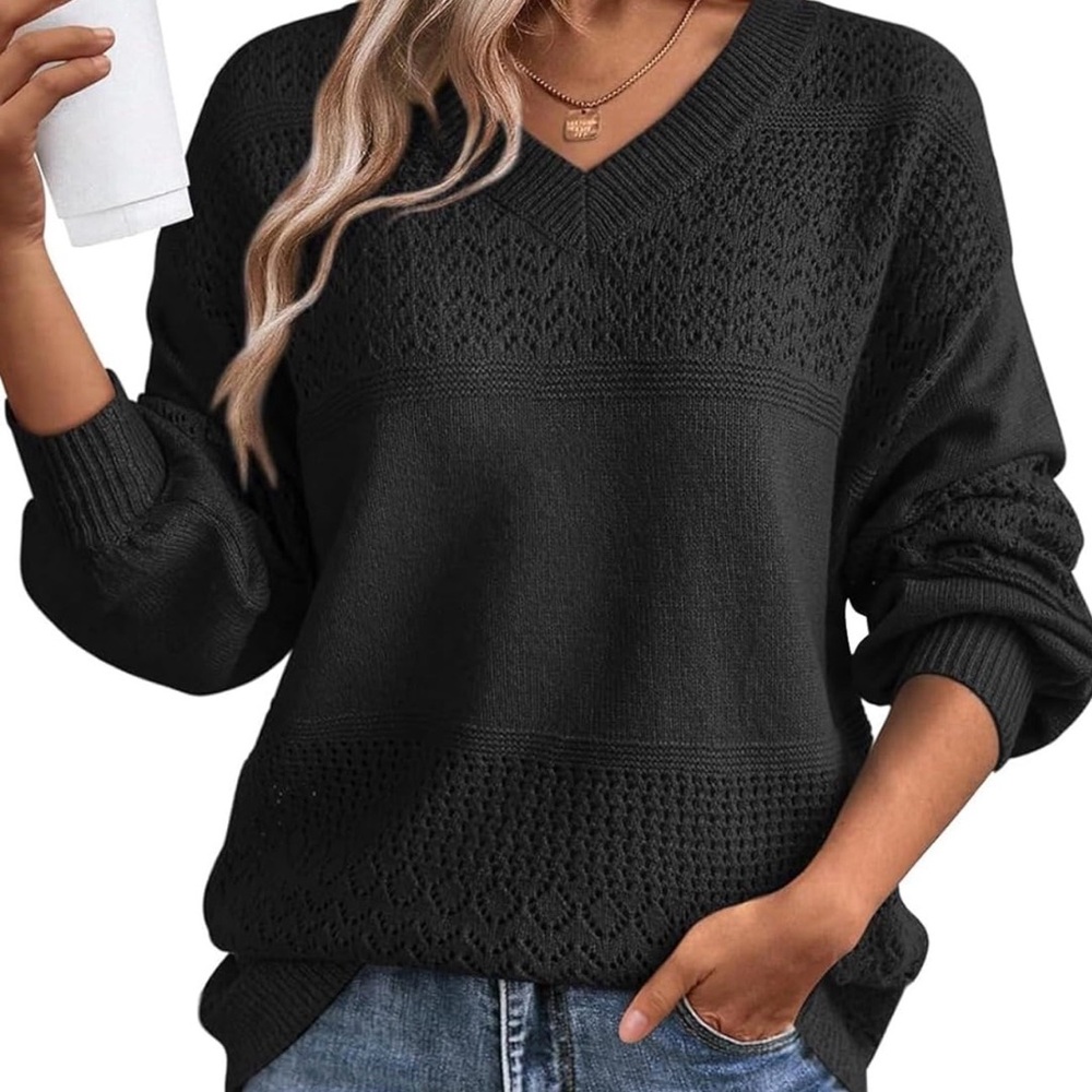 EUC. Medium V-neck Black Sweater